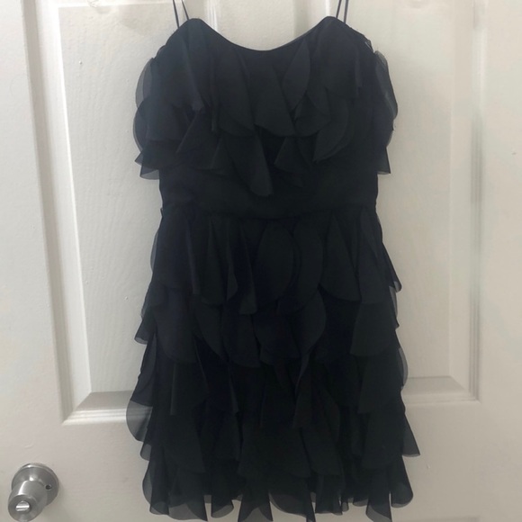 guess black ruffle dress